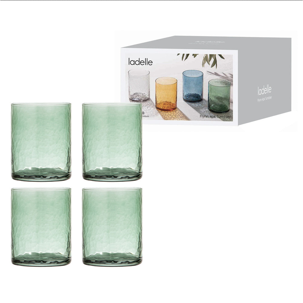 Ladelle Flynn Set of 4 Glass Tumblers