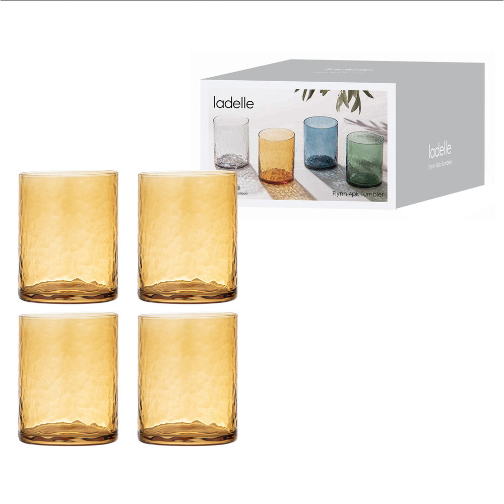 Ladelle Flynn Set of 4 Glass Tumblers