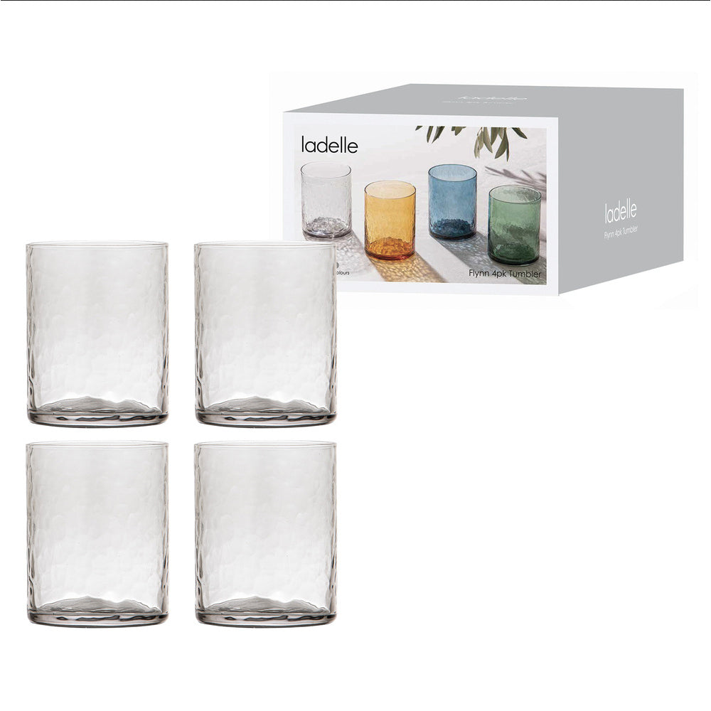 Ladelle Flynn Set of 4 Glass Tumblers