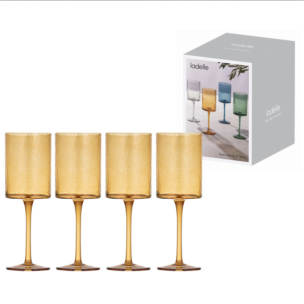Ladelle Flynn Set of 4 Wine Glasses