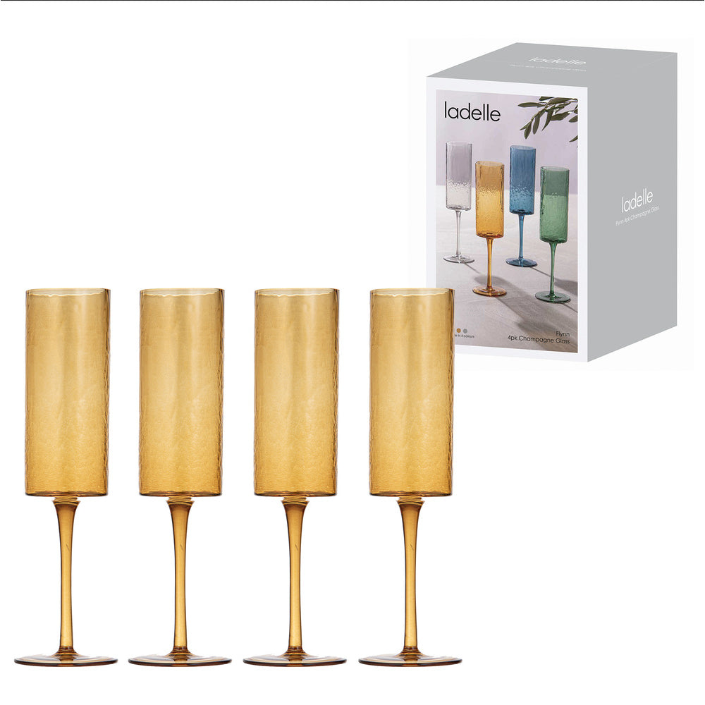 Ladelle Flynn Set of 4 Champagne Glasses