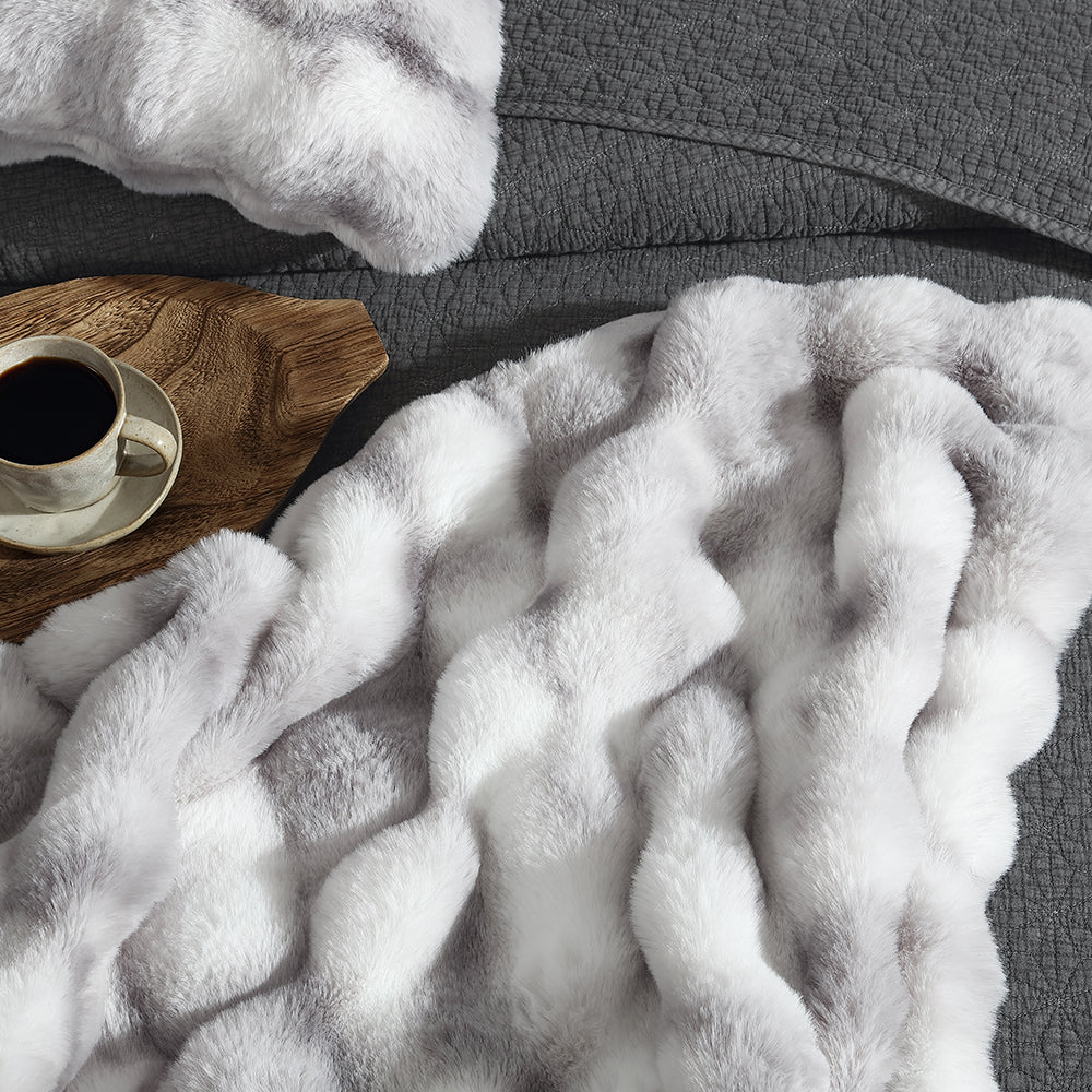 Platinum Collection Faux Rabbit Fur Throw