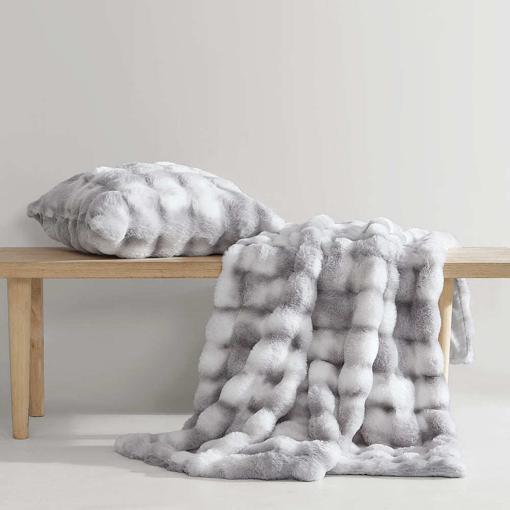 Platinum Collection Faux Rabbit Fur Cushion
