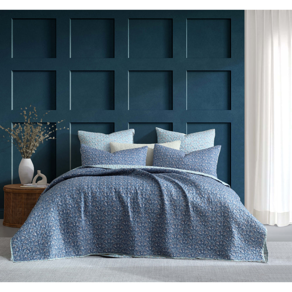 Logan & Mason Hazel Indigo Quilted Coverlet Set