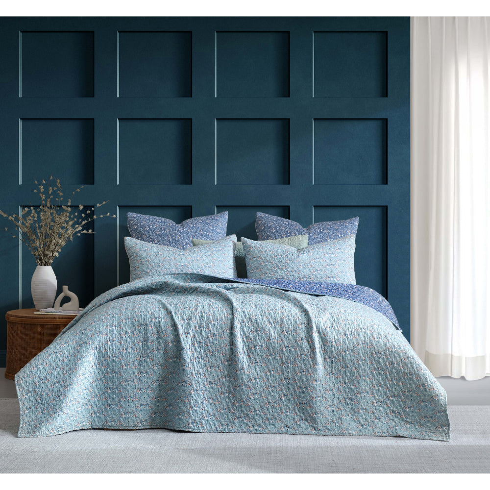 Logan & Mason Hazel Indigo Quilted Coverlet Set