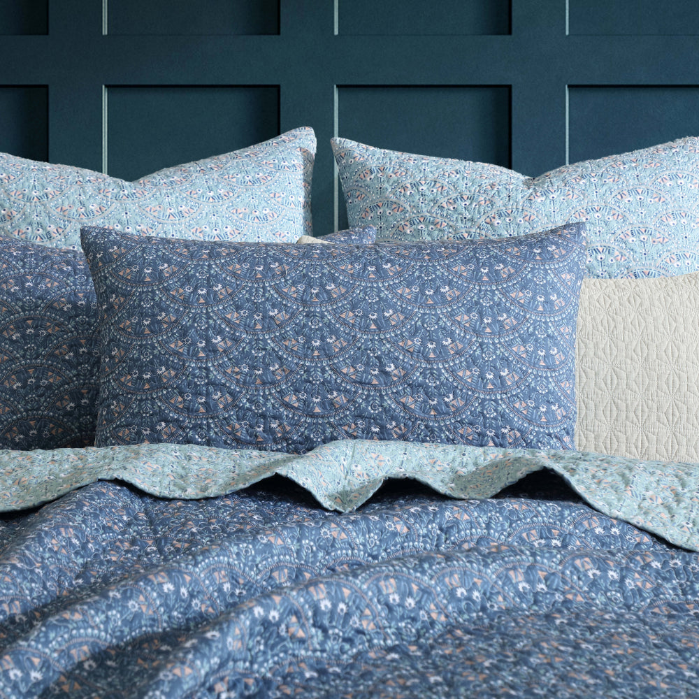 Logan & Mason Hazel Indigo Quilted Coverlet Set