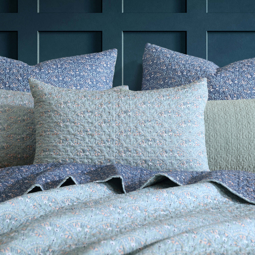 Logan & Mason Hazel Indigo Quilted Coverlet Set