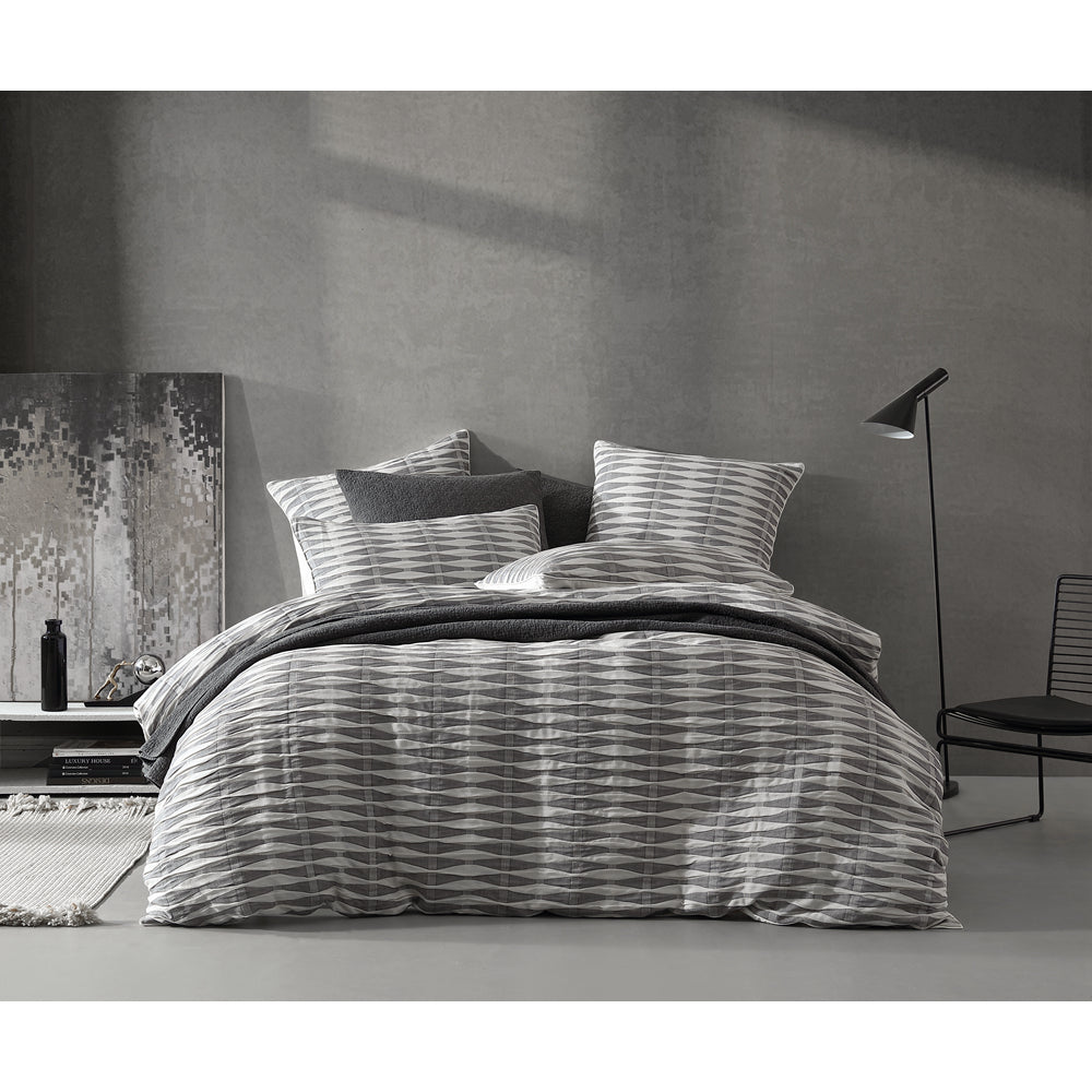 Platinum Collection Kirby Charcoal Quilt Cover Set