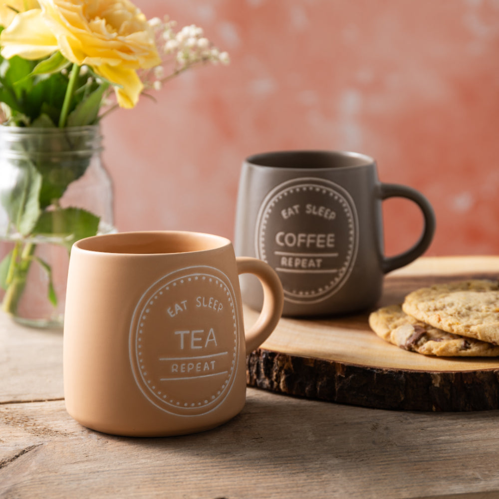 Mikasa Eat Sleep Repeat Mug 400ml