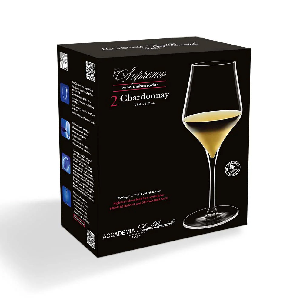 Luigi Bormioli Supremo Set of 2 Chardonnay Glasses 350ml
