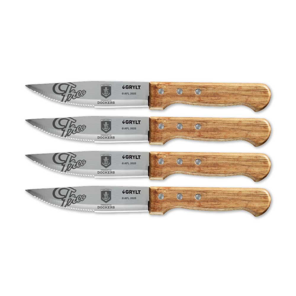 GRYLT Jumbo 4 Piece Steak Knife Set AFL Freemantle Dockers at MyHouse