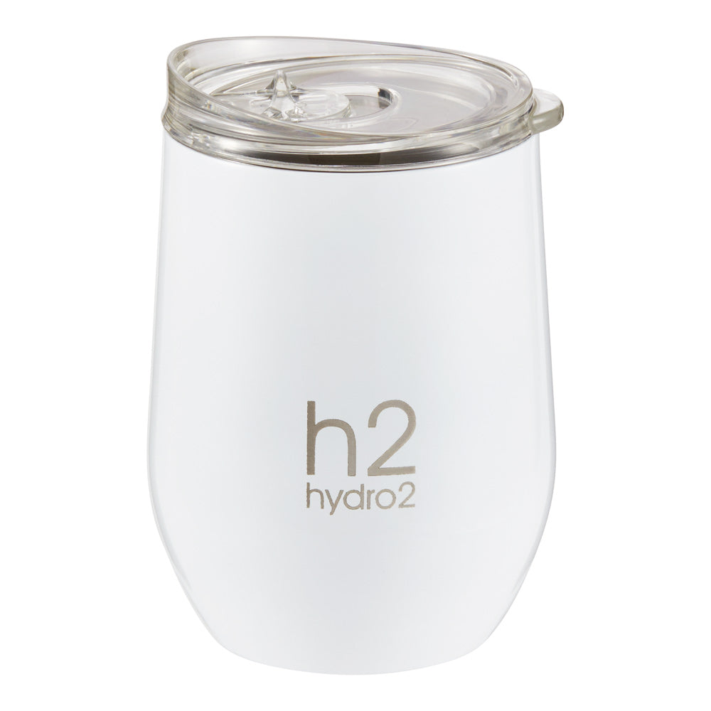 h2 hydro2 Quench Stainless Steel Wine Tumbler 350ml white