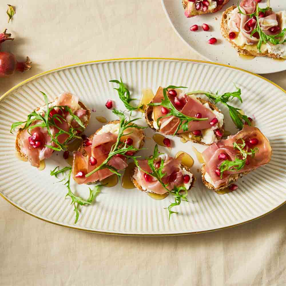 Oval Stoneware Serving Platter with cottage cheese slices - MyHouse