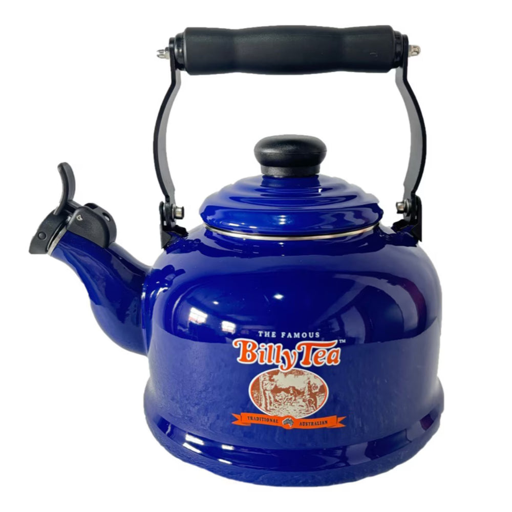 Rojo Billy Tea Enamel Whistling Kettle 2.1L Blue