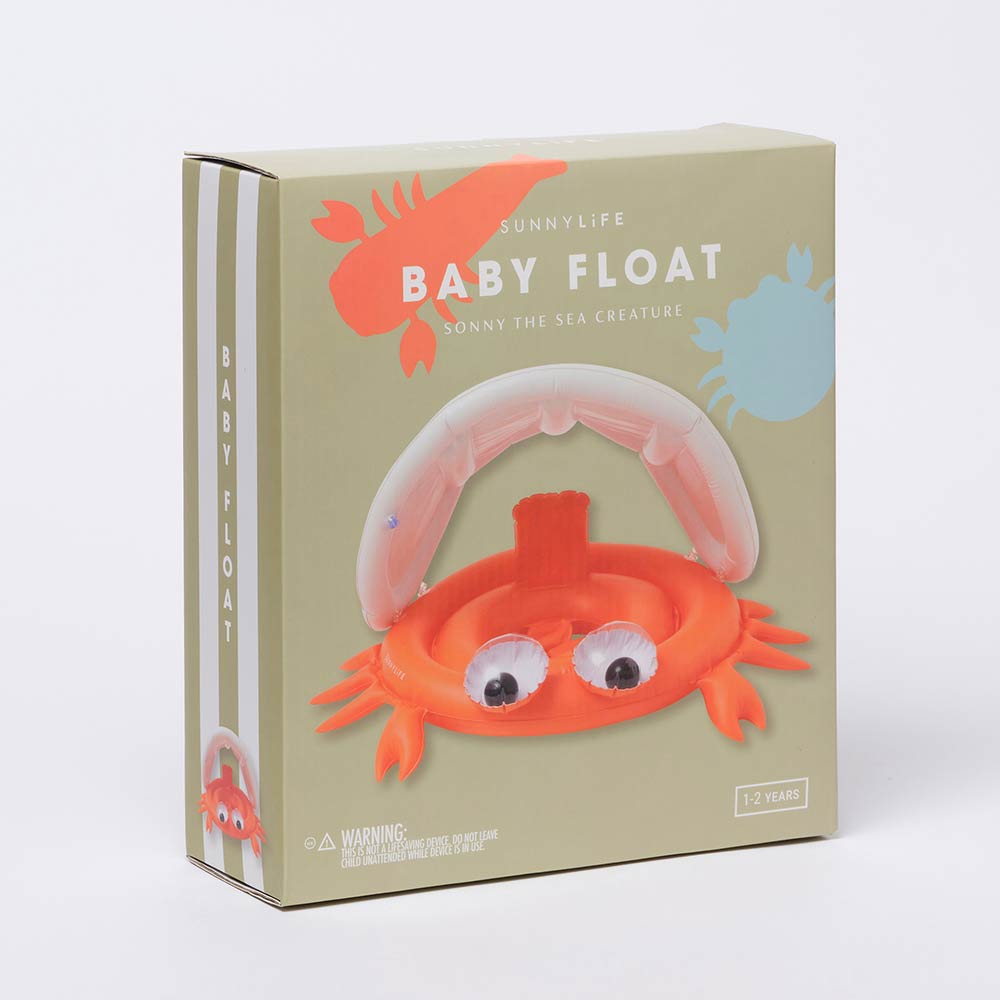 SUNNYLiFE Baby Float Sonny The Sea Creature Neon Orange