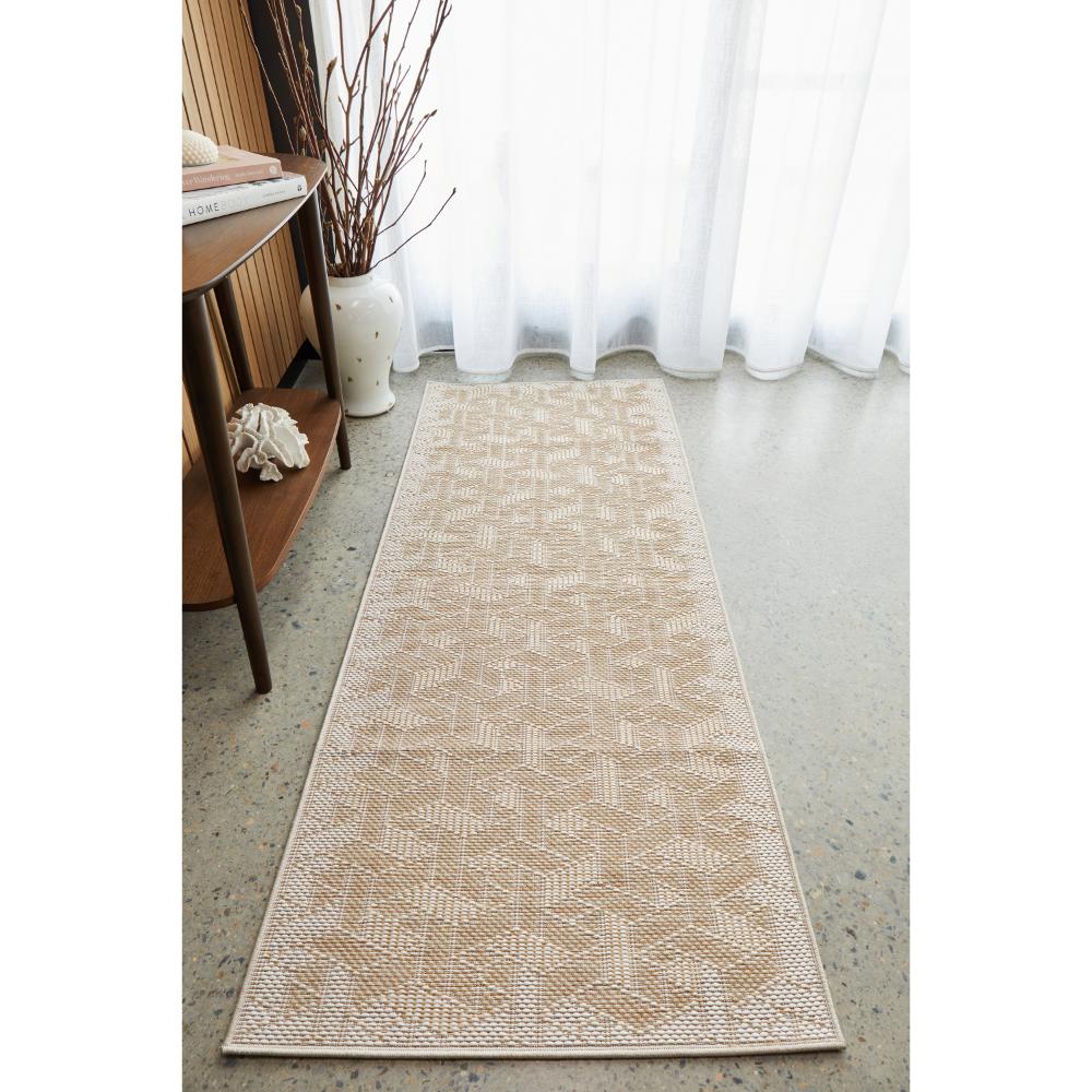Natural Brown weave look hallway floor runner rug next to window - MyHouse