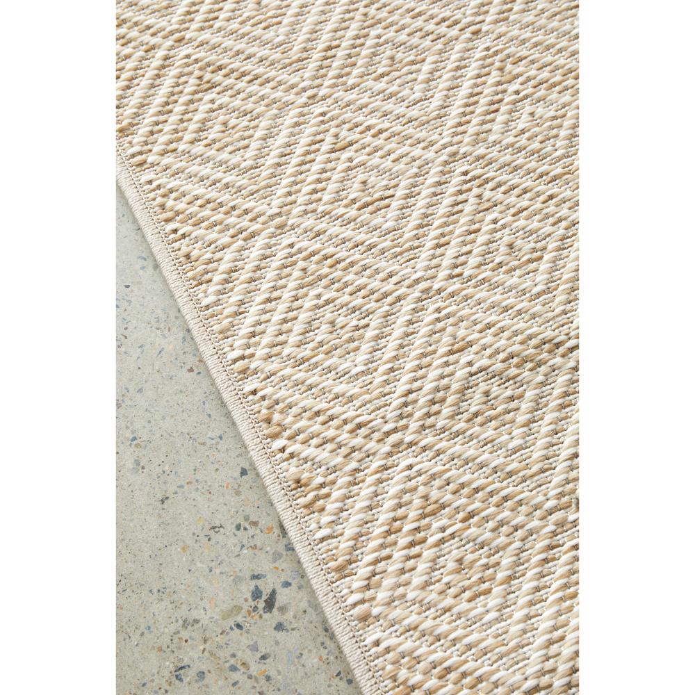 Beige brown diamond design indoor outdoor rug detail image - MyHouse