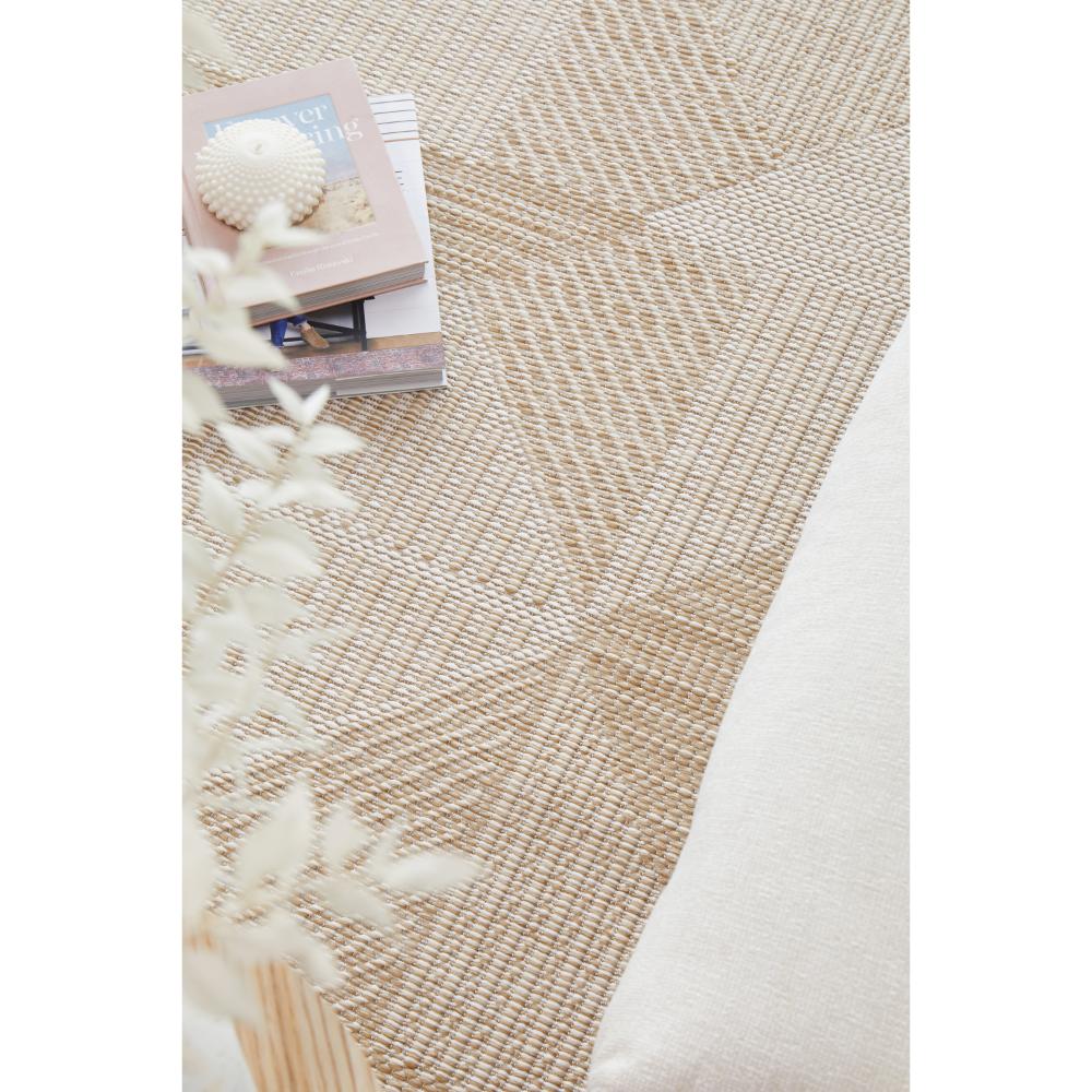Indoor/outdoor natural brown beige geometric rug with books - MyHouse