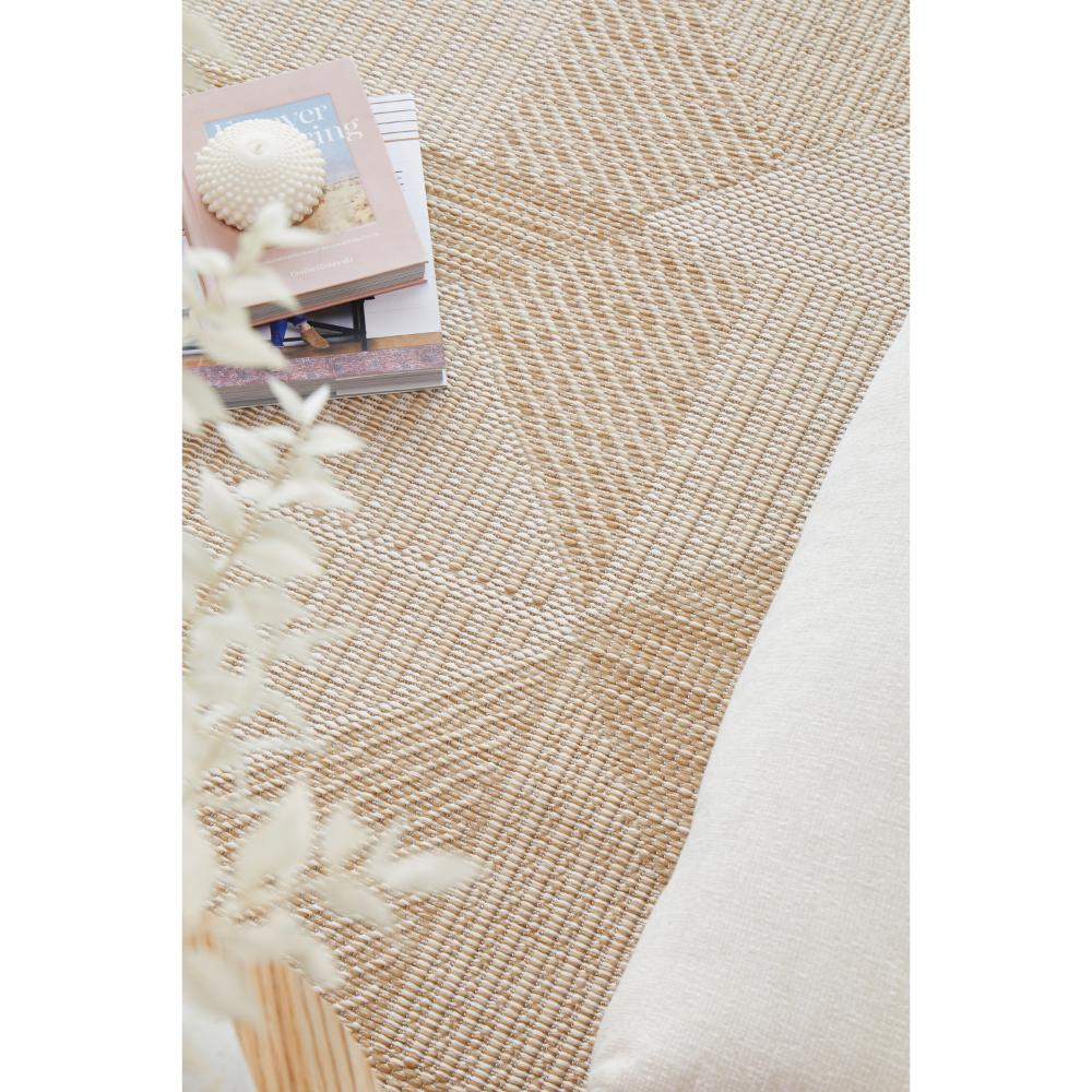 Natural Brown geometric hallway floor runner rug detail image - MyHouse