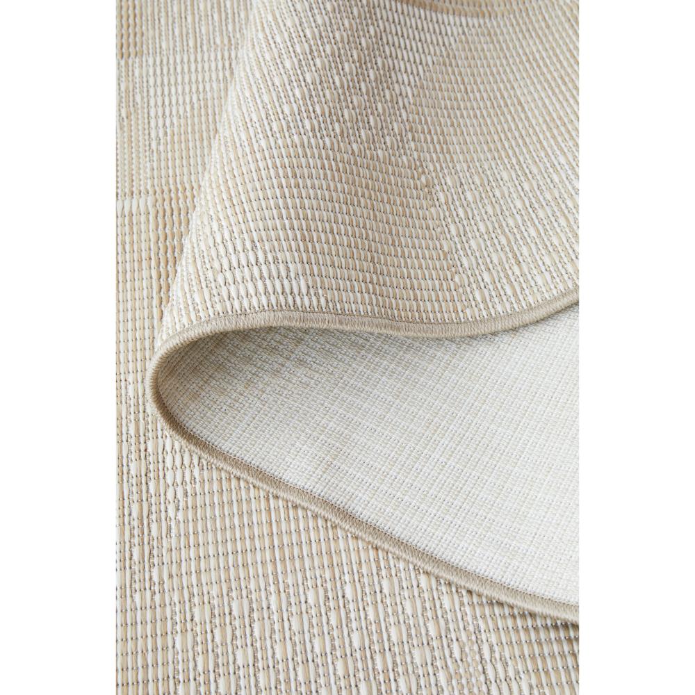 Natural Brown Beige curve check indoor outdoor rug detail image - MyHouse