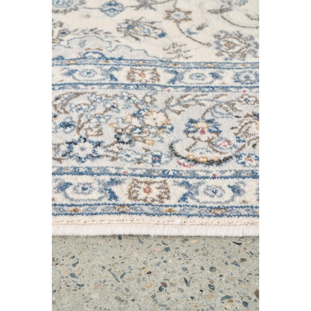 Traditional look blue and ivory wool rug detail image - MyHouse