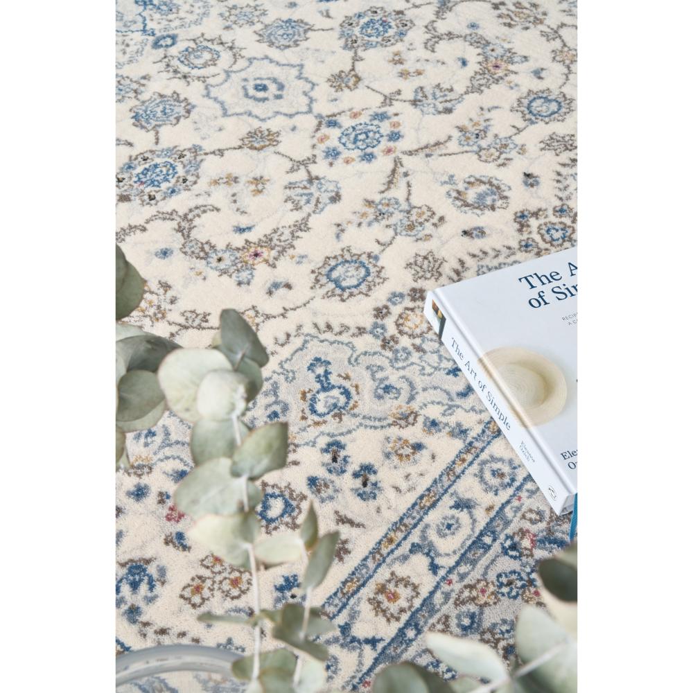 Traditional look blue and ivory wool rug detail image - MyHouse