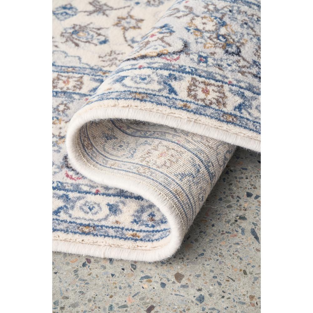 Traditional look blue and ivory wool rug detail image - MyHouse