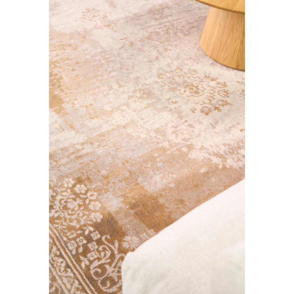 washed look Natural colour floral border Wool Rug - MyHouse