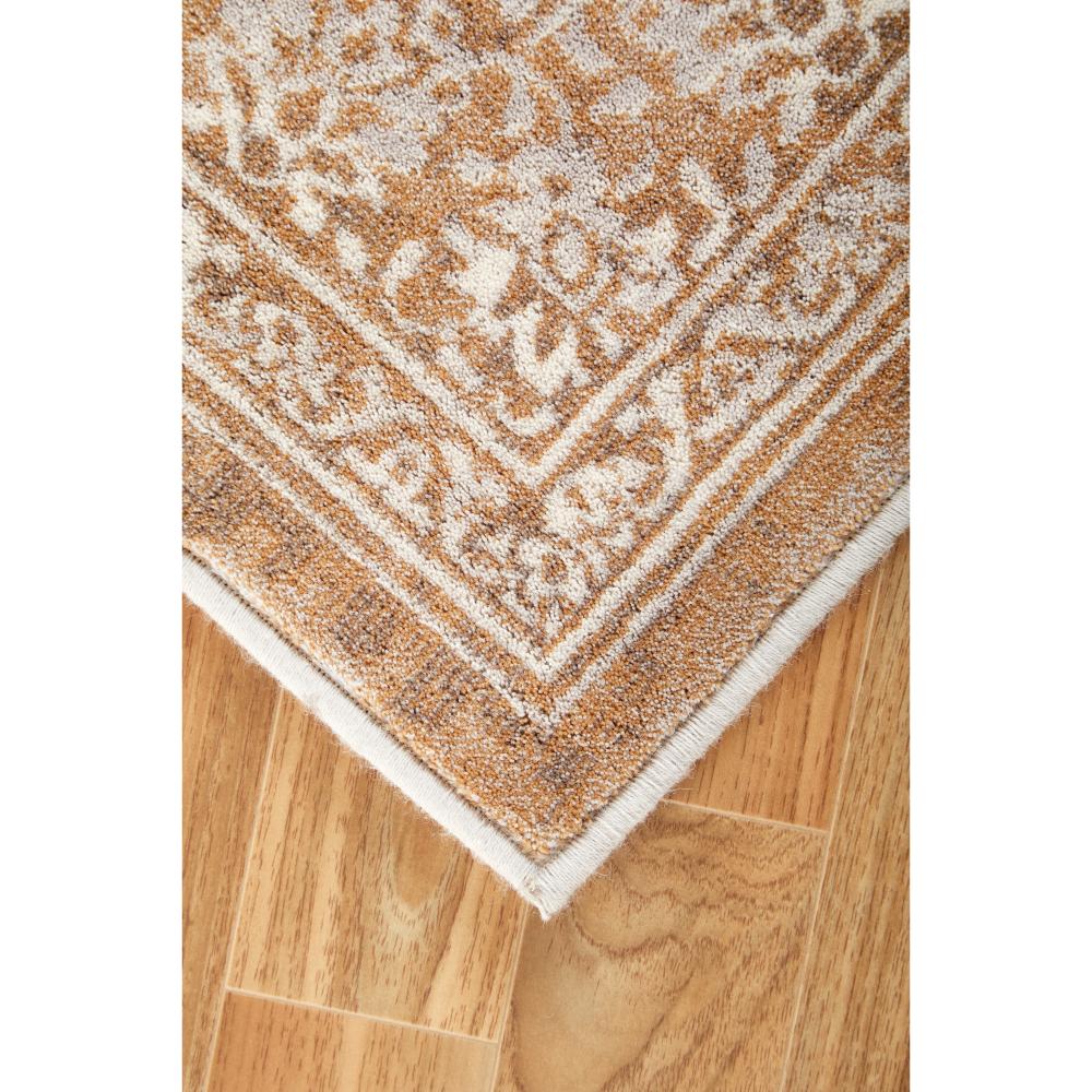 floral border washed look Beige Wool Rug detail image - MyHouse
