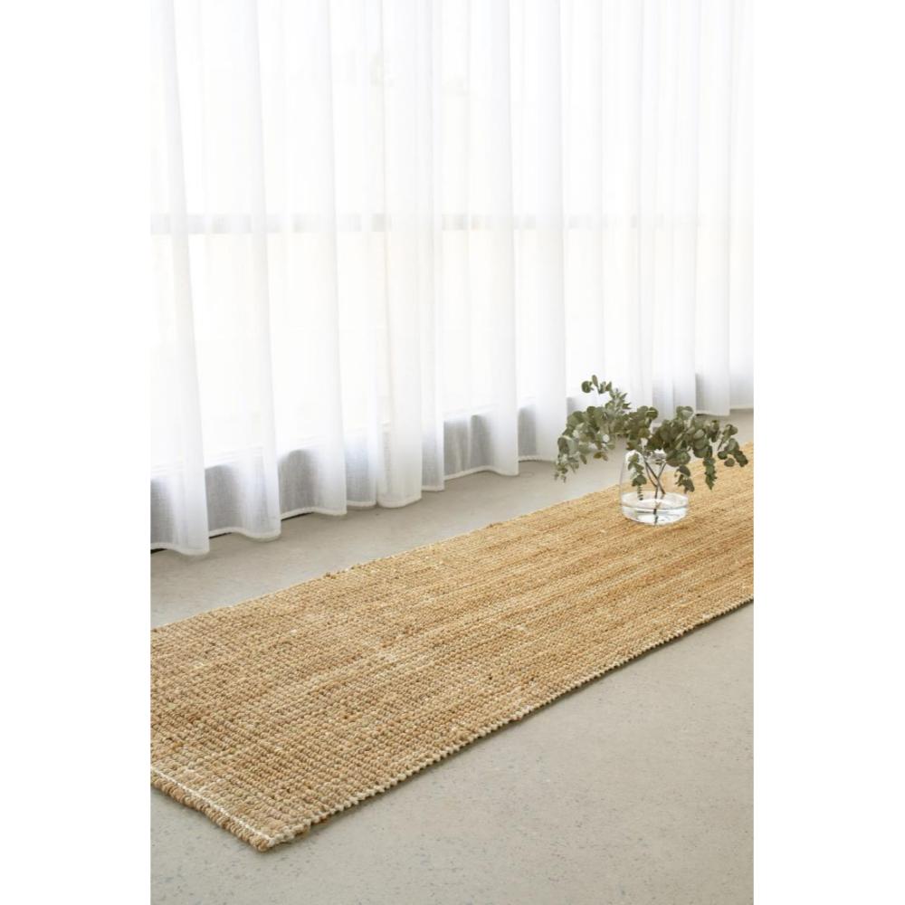 Natural brown jute hampton floor runner by the window - MyHouse