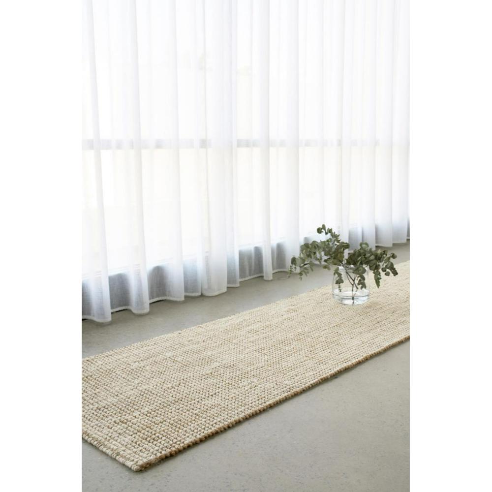 Cream white jute hampton floor runner by the window - MyHouse