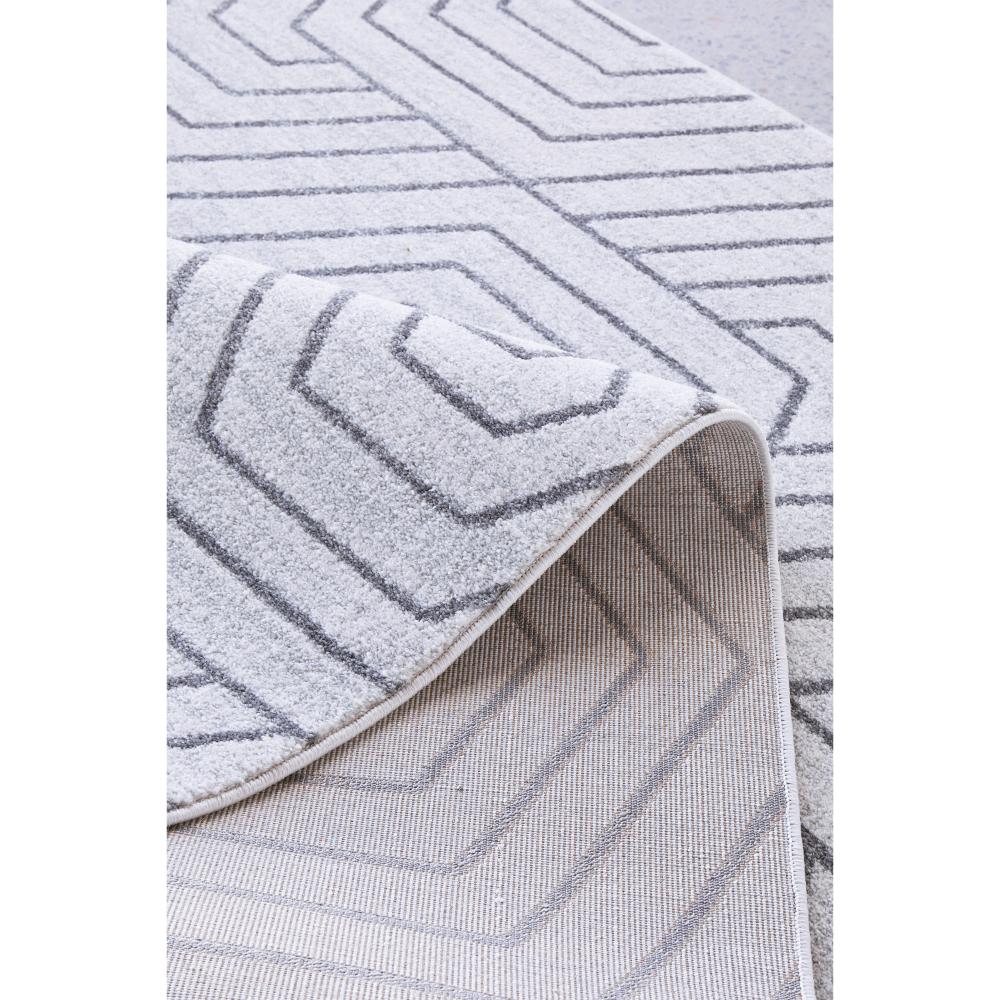 grey modern rug with art deco design detail image- MyHouse