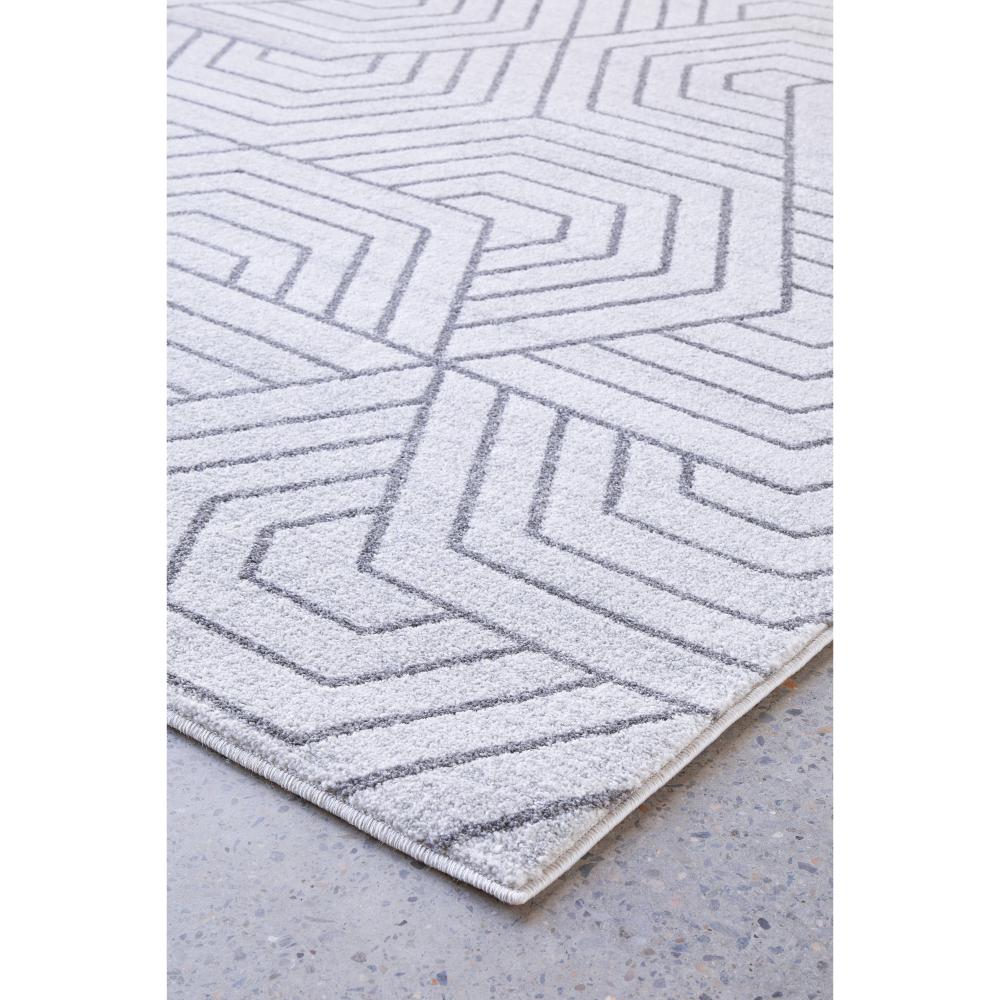 grey modern rug with art deco design detail image- MyHouse