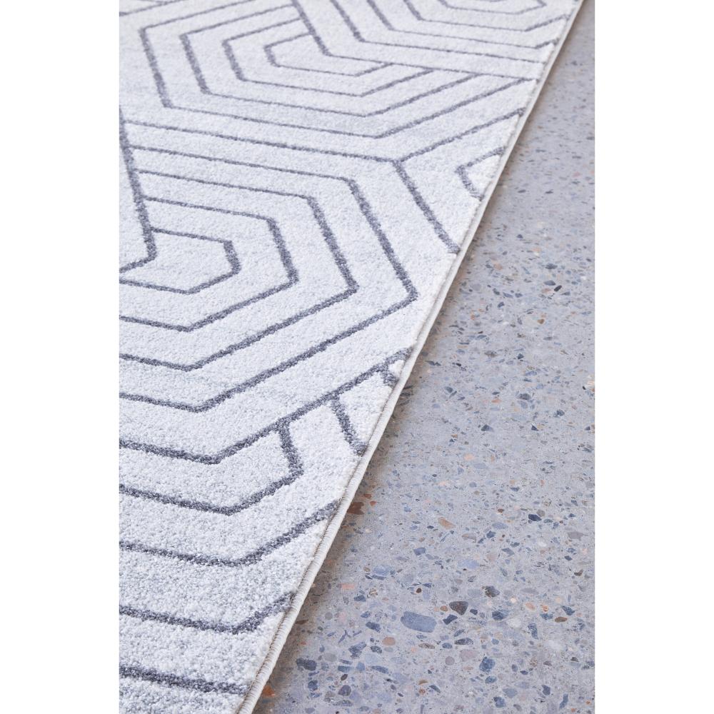 grey modern rug with art deco design detail image- MyHouse