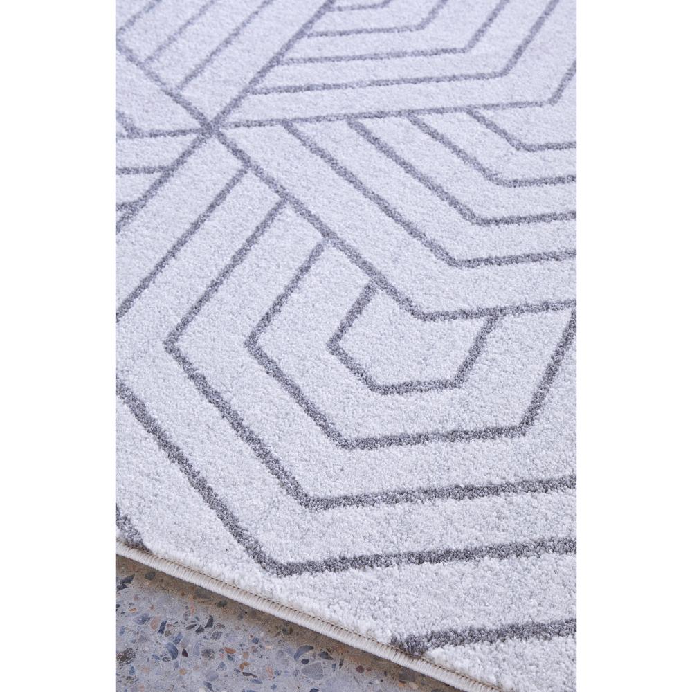 grey modern rug with art deco design detail image- MyHouse