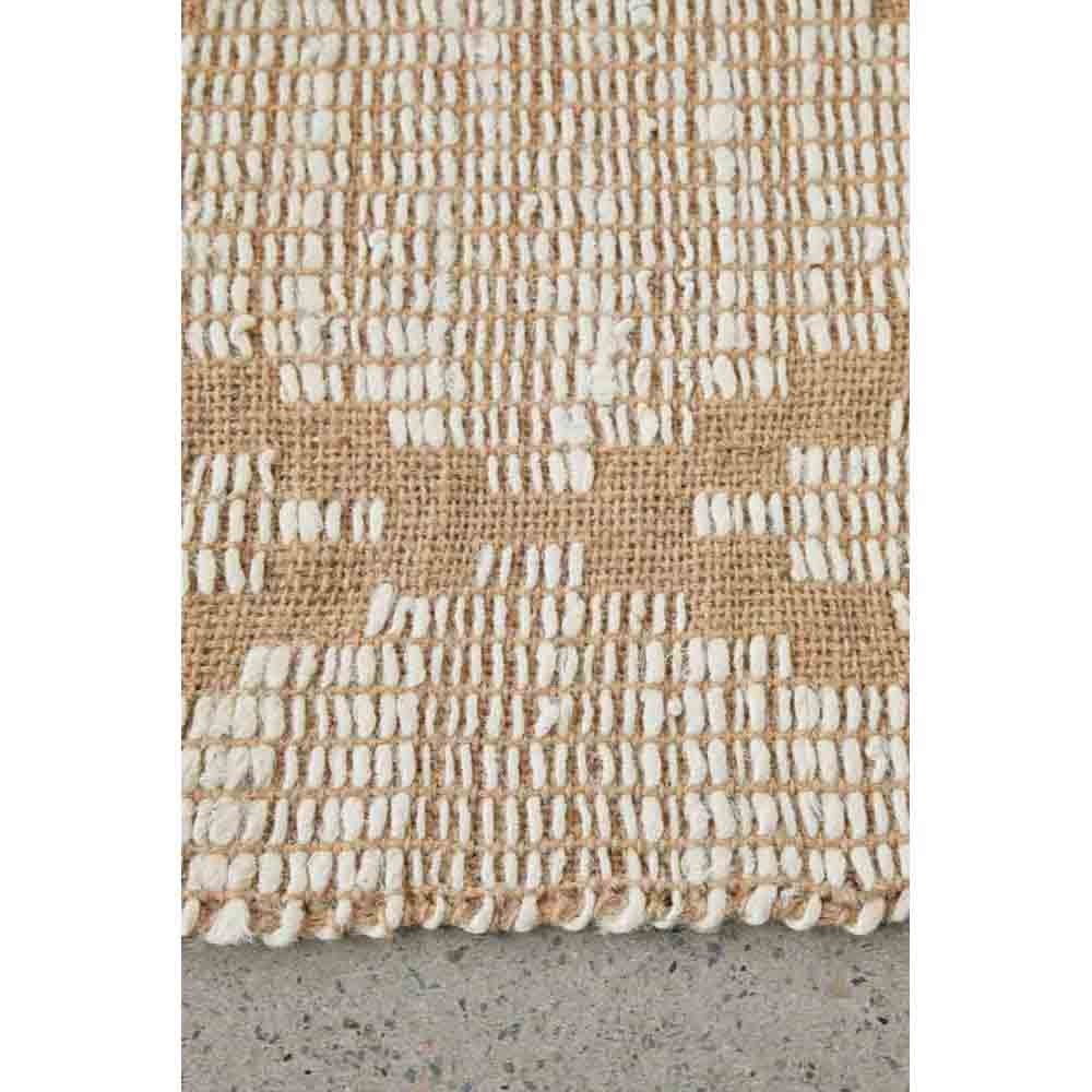 beige diamond patterned jute bohemian Hampton rug - MyHouse