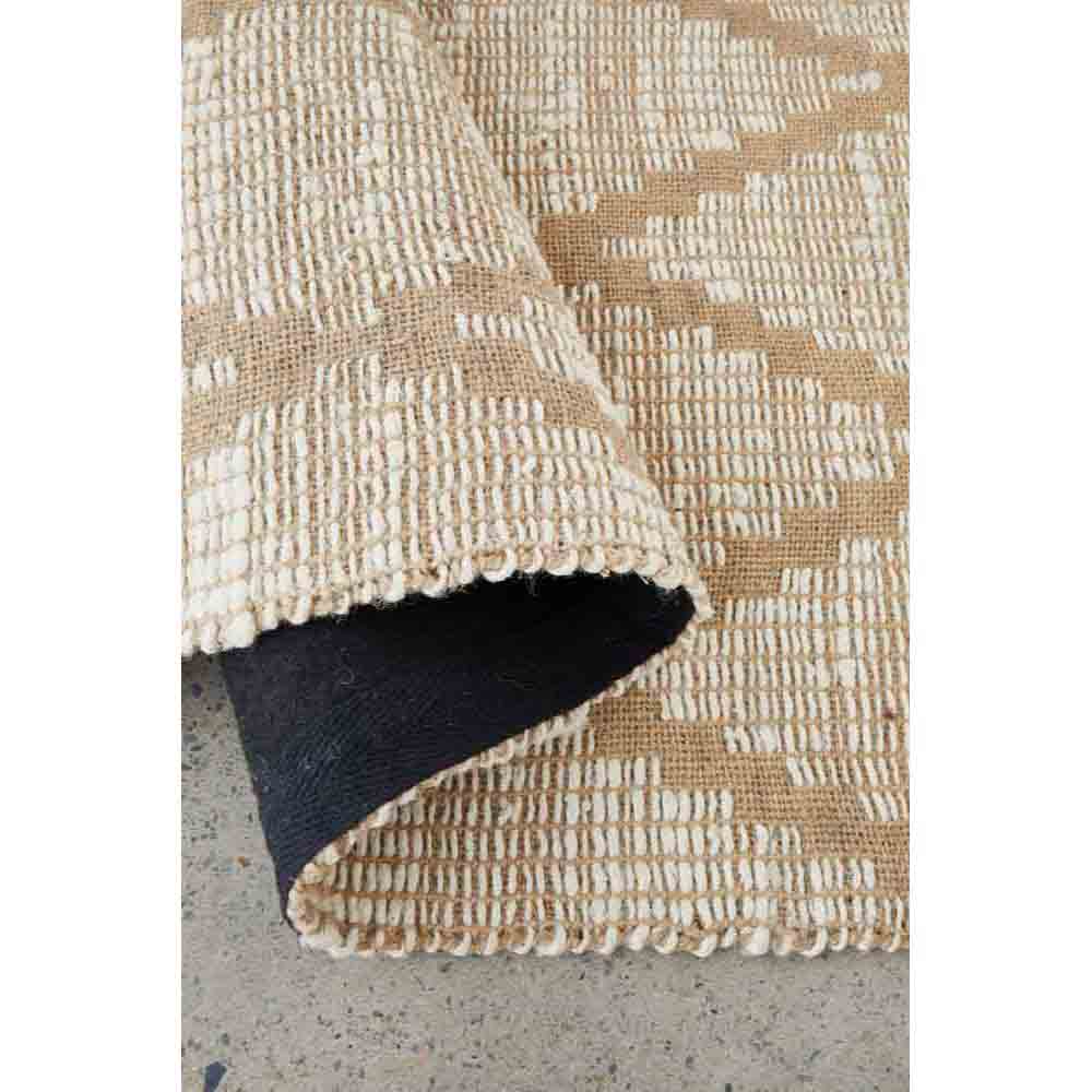 beige diamond patterned jute bohemian Hampton rug - MyHouse