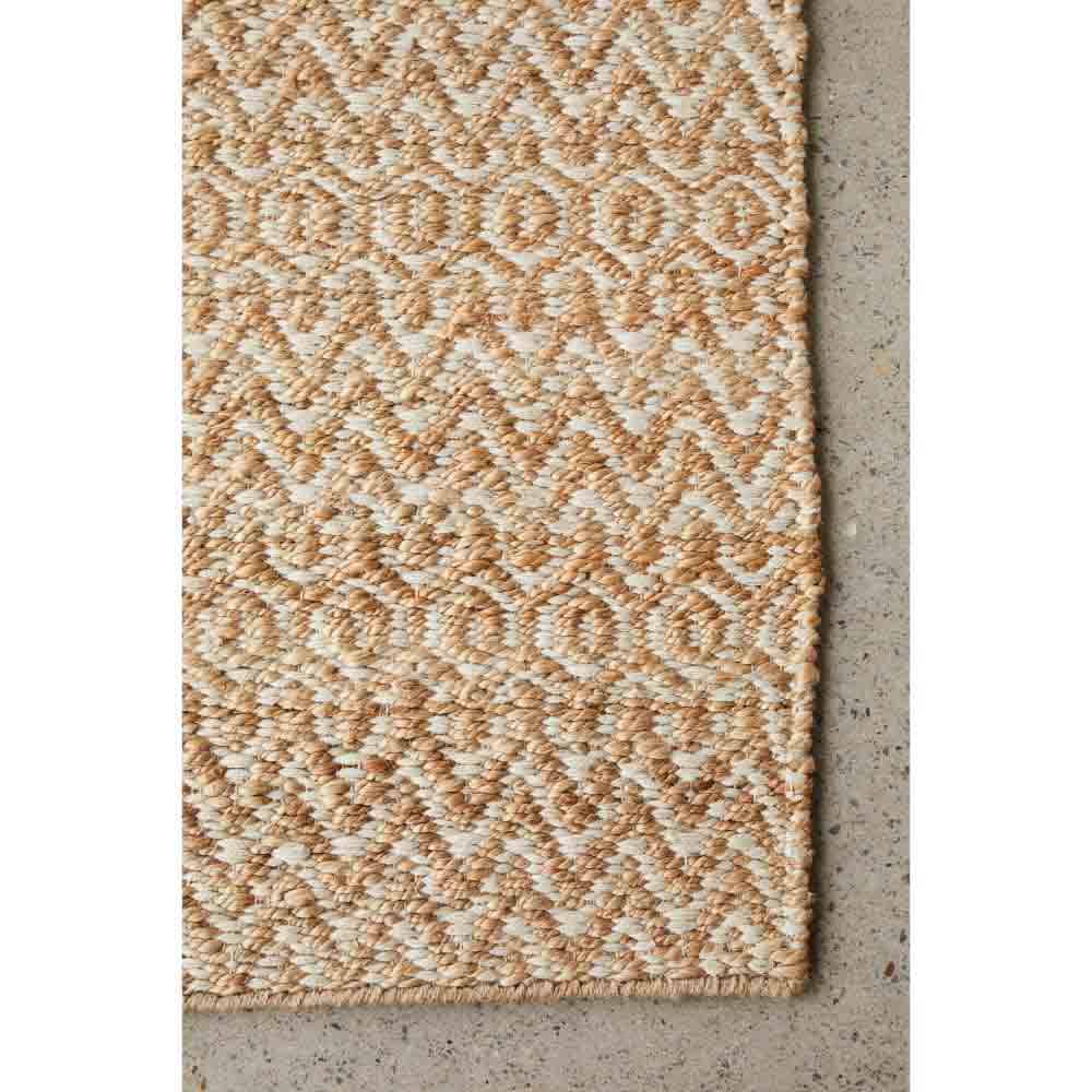 warm beige textured jute rug detail image - MyHouse