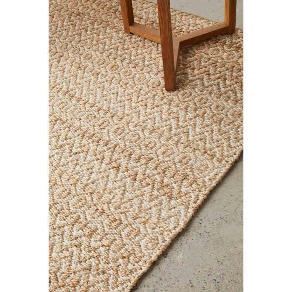 warm beige textured jute rug detail image - MyHouse