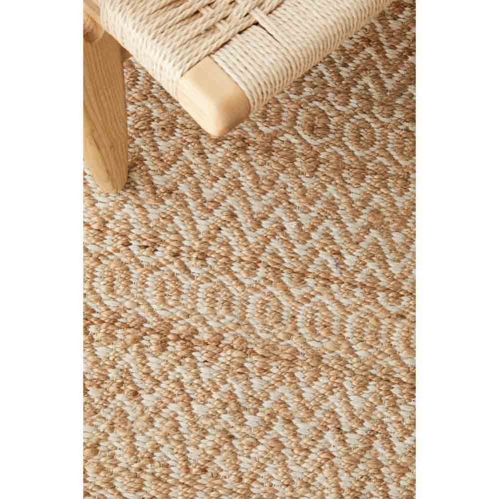 warm beige textured jute rug detail image - MyHouse