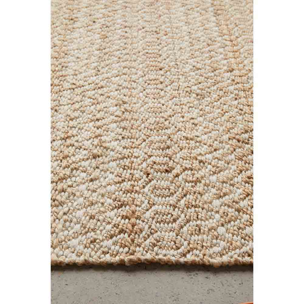 warm beige textured jute rug detail image - MyHouse