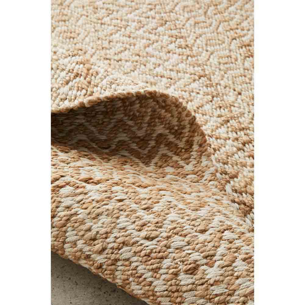 warm beige textured jute rug detail image - MyHouse