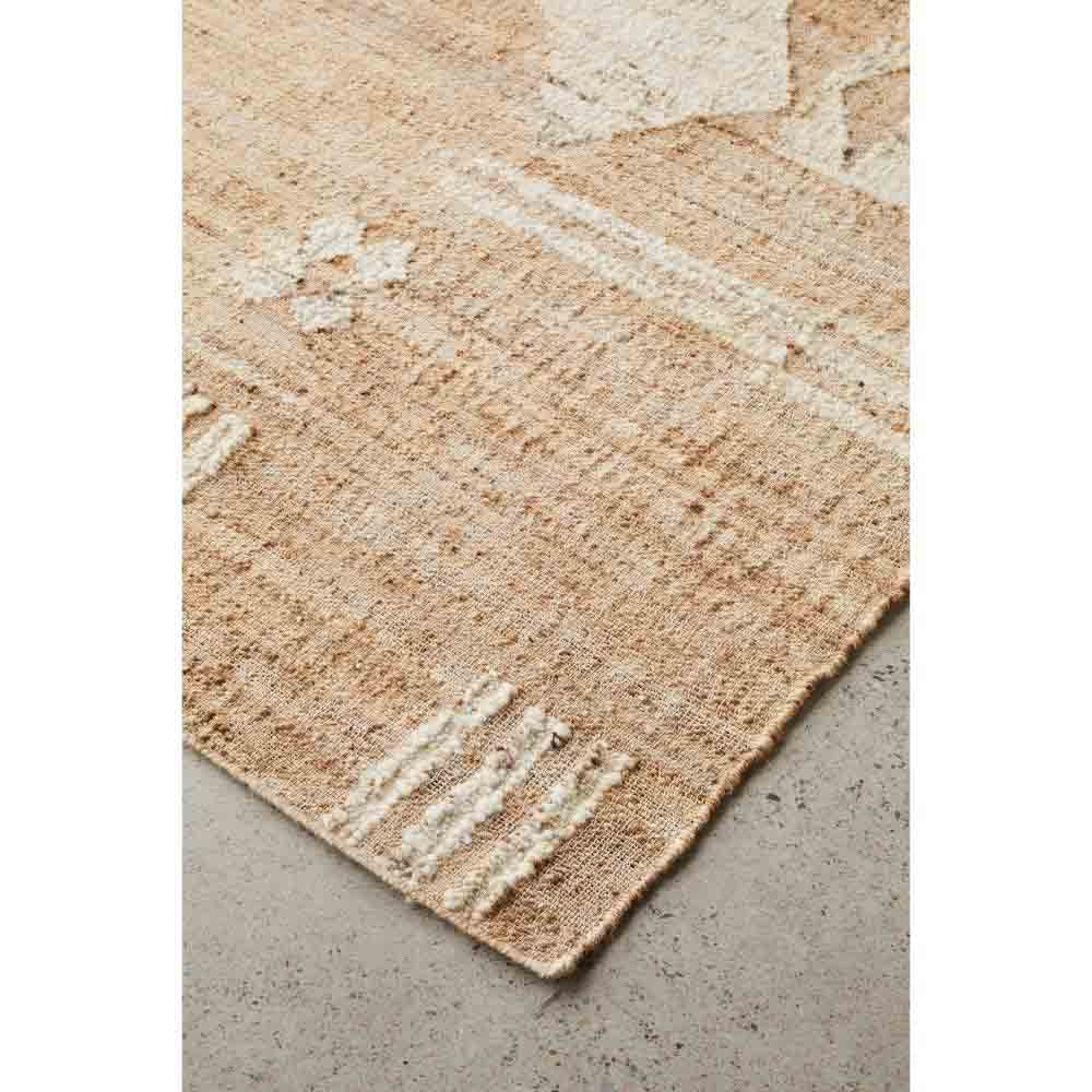 warm beige patterned jute bohemian rug detail image - MyHouse