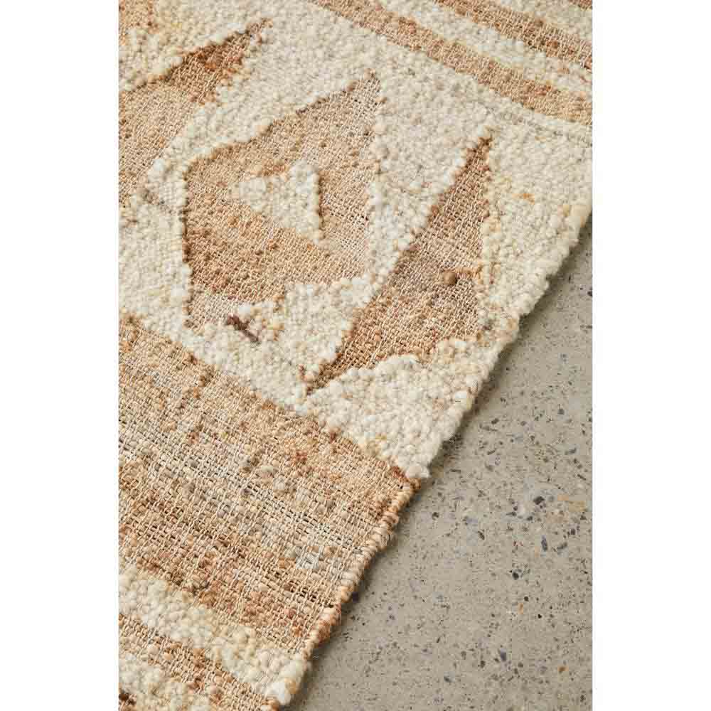 warm beige patterned jute bohemian rug detail image - MyHouse