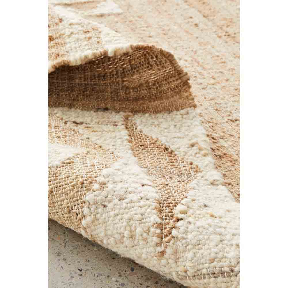 warm beige patterned jute bohemian rug detail image - MyHouse