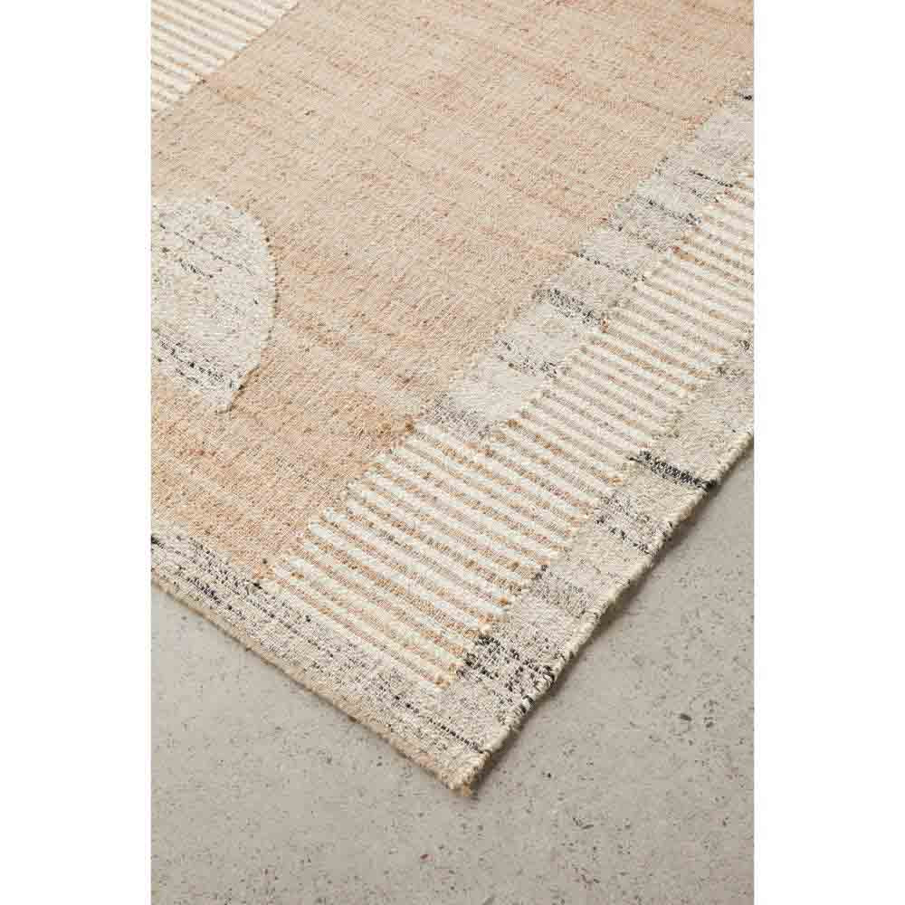 warm beige abstract jute wool rug detail image - MyHouse