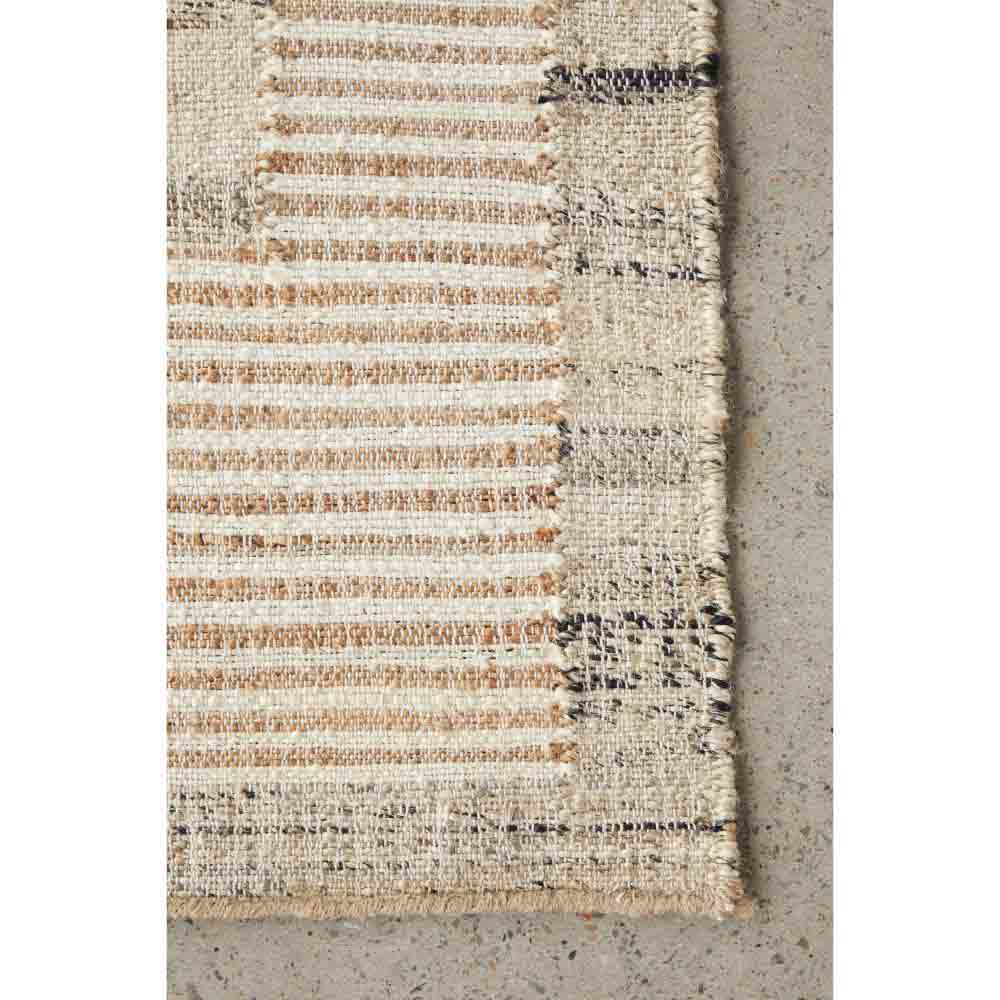 warm beige abstract jute wool rug detail image - MyHouse
