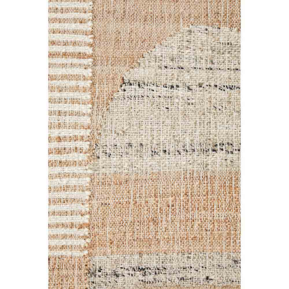 warm beige abstract jute wool rug detail image - MyHouse