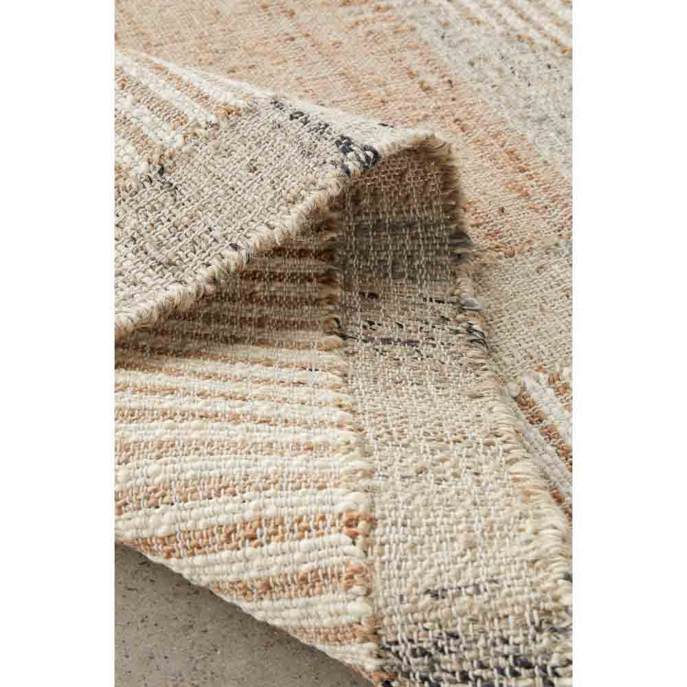 warm beige abstract jute wool rug detail image - MyHouse