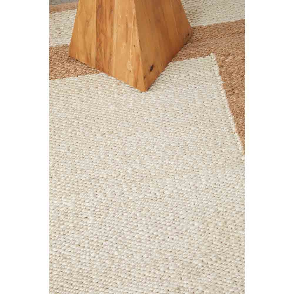 cream jute rug with beige border detail image - MyHouse